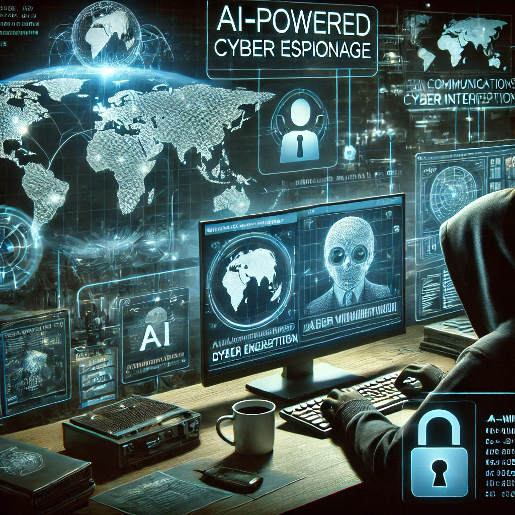 AI-Assisted Hacking: AI-driven cyber espionage scanning government networks, intercepting encrypted data.