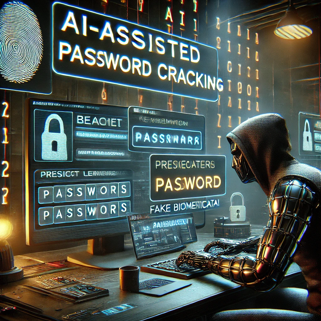 AI-Assisted Hacking: AI using machine learning to predict and crack passwords.