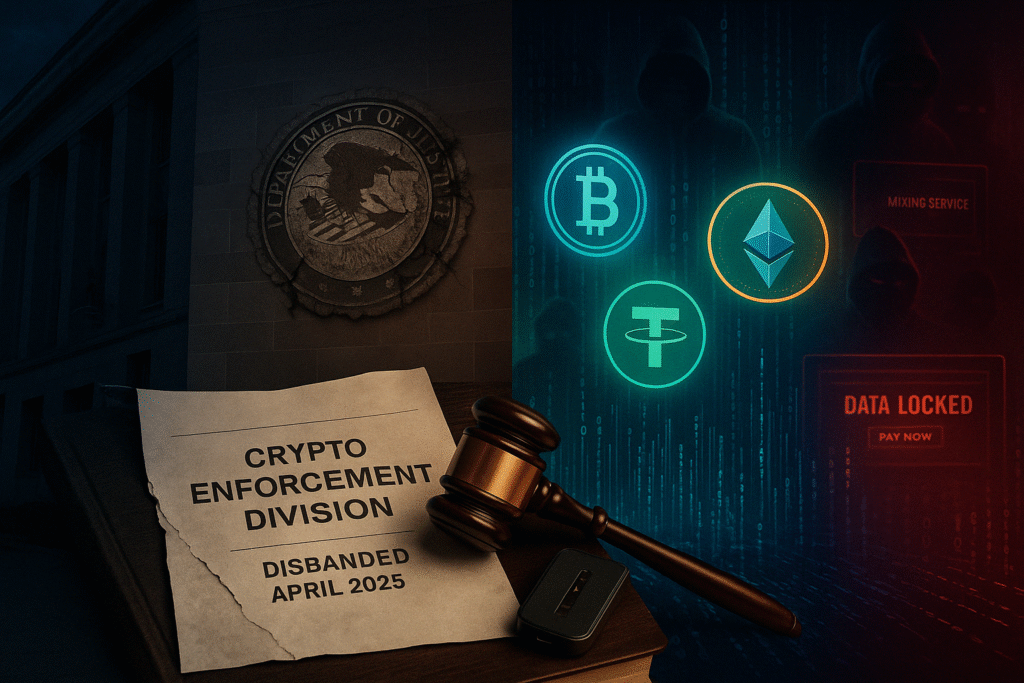 Crypto enforcement collapse in 2025 as DOJ disbands oversight team amid rising cyber threats