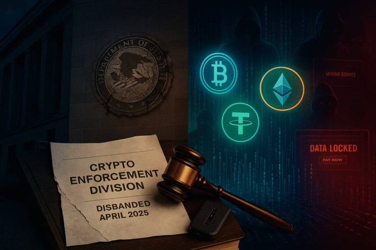 Crypto enforcement collapse in 2025 as DOJ disbands oversight team amid rising cyber threats