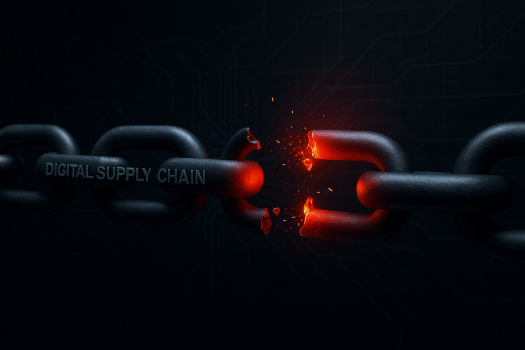Breaking digital chain triggering a cybersecurity supply chain collapse