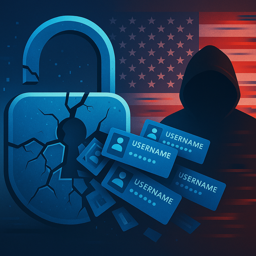 Hacked digital lock symbolizing U.S. identity fraud risks and digital verification gaps