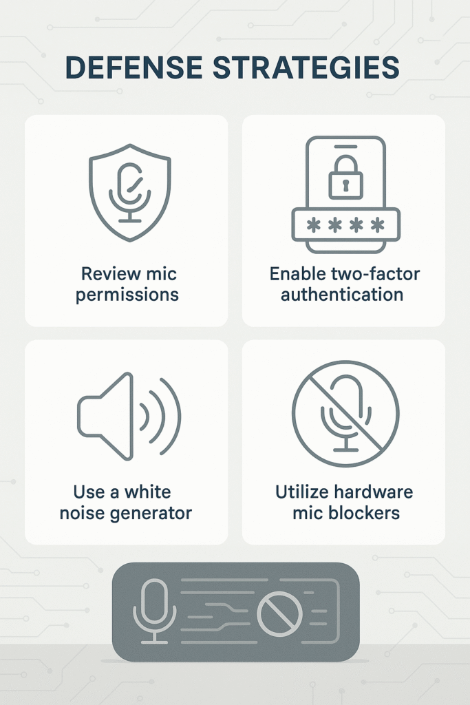 Security checklist showing how to protect against AI acoustic side-channel attacks