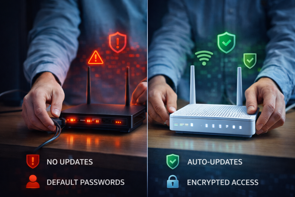 Replacing an insecure router to improve network security