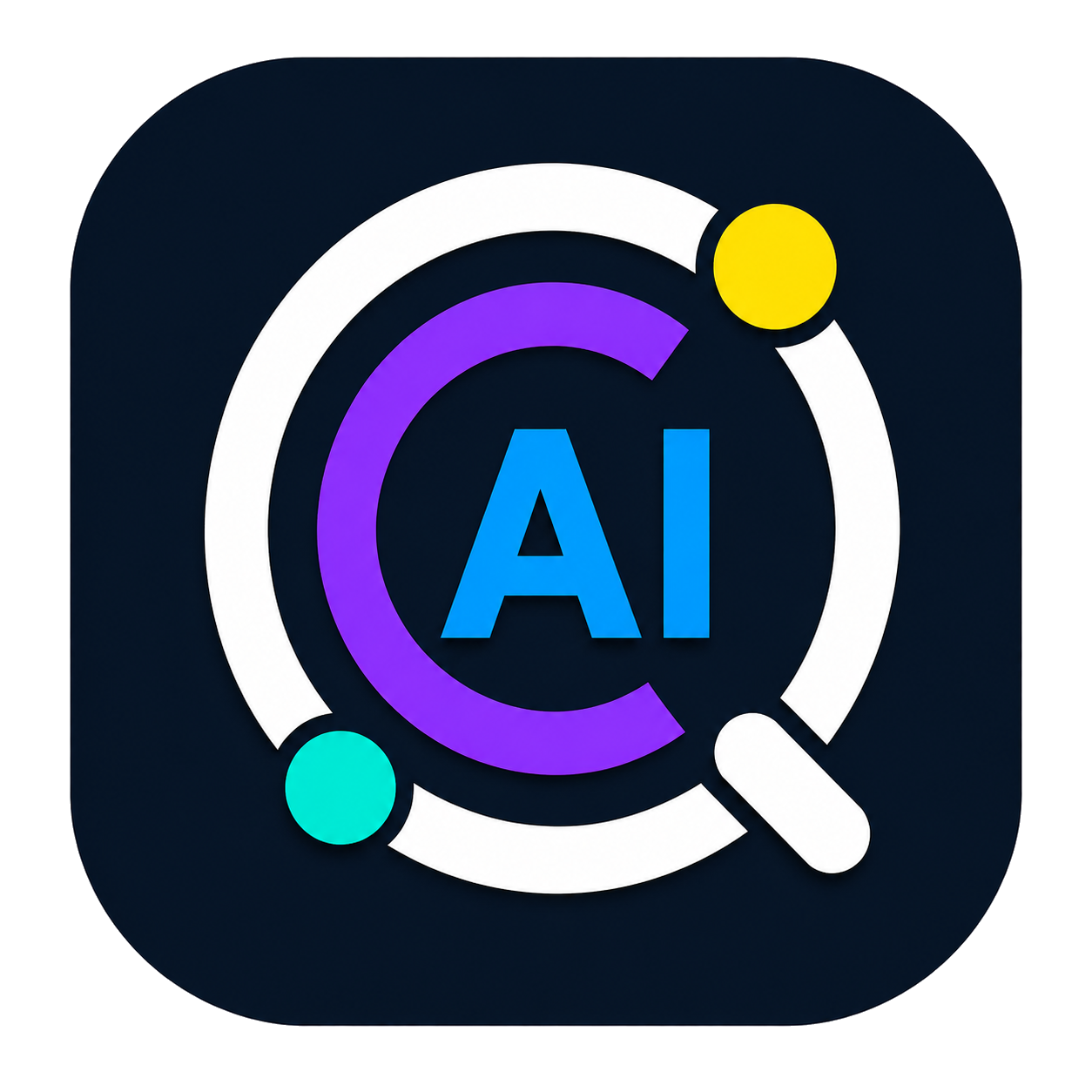 Quantum Cyber AI clean transparent square site icon